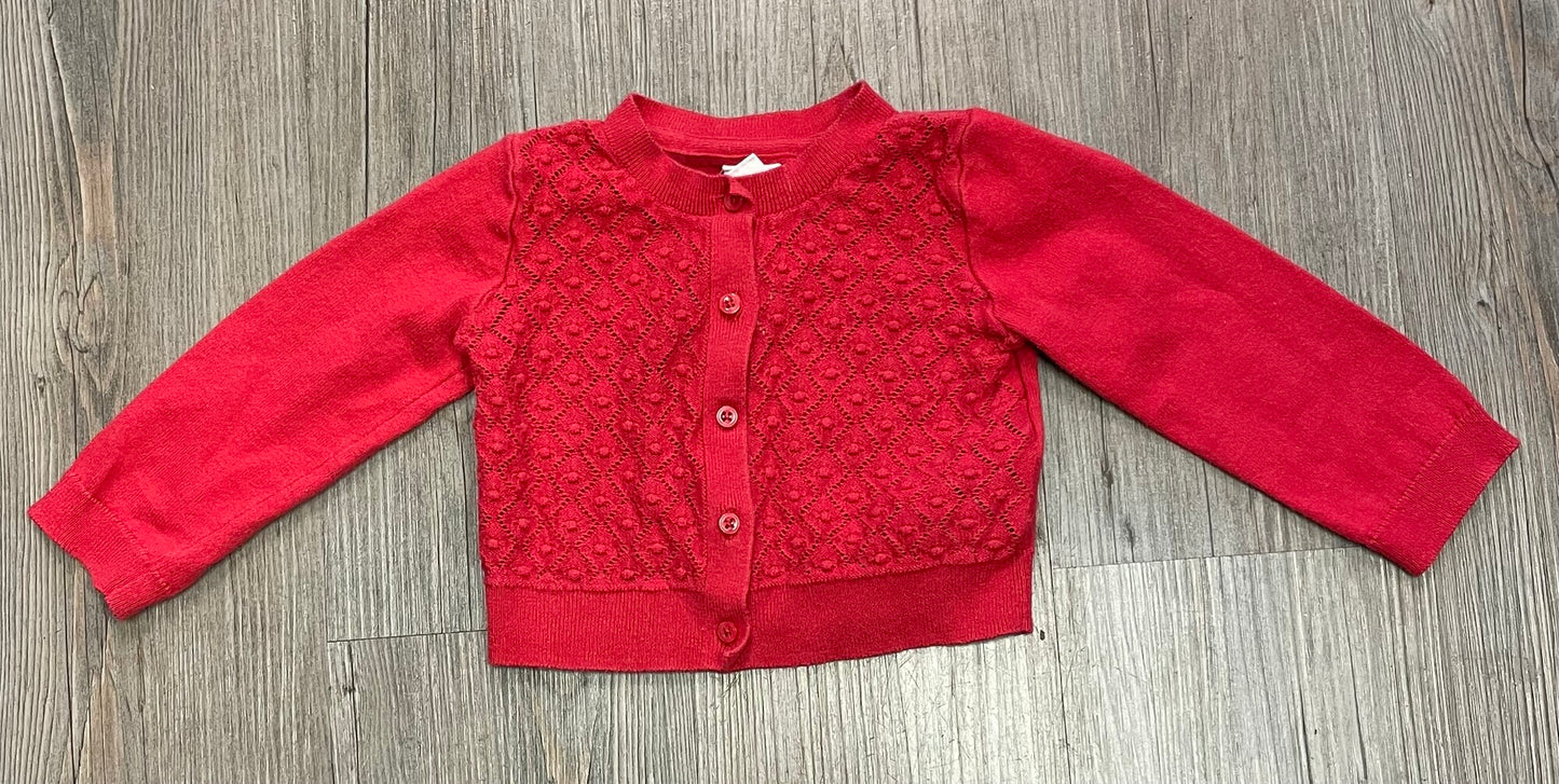 Red  Gap Knit Cardigan, 18-24M