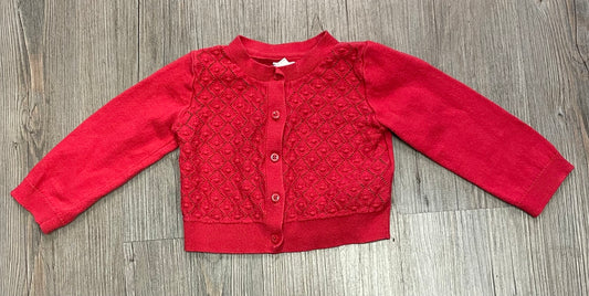 Red  Gap Knit Cardigan, 18-24M