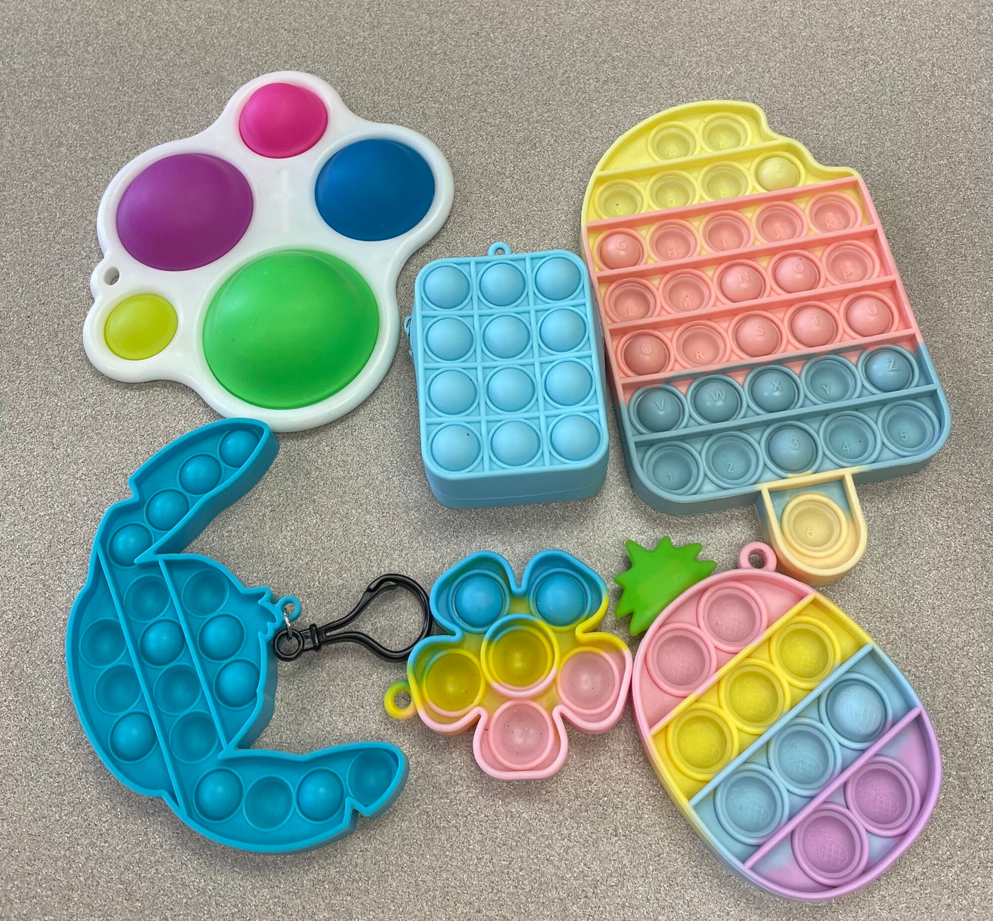 Multi  Assorted Pop It Fidget To, 6pc