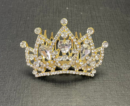Gold  Tiara - Jeweled #1, Hair Clip