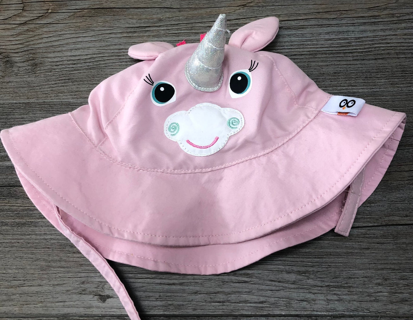 Pink  Unicorn W Chin Strap, 3-6M