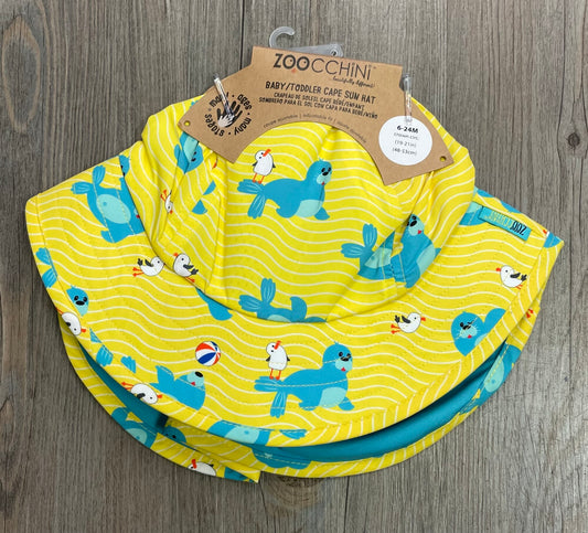 Seal  Zoocchini Cape Sun Hat, 6-24M
