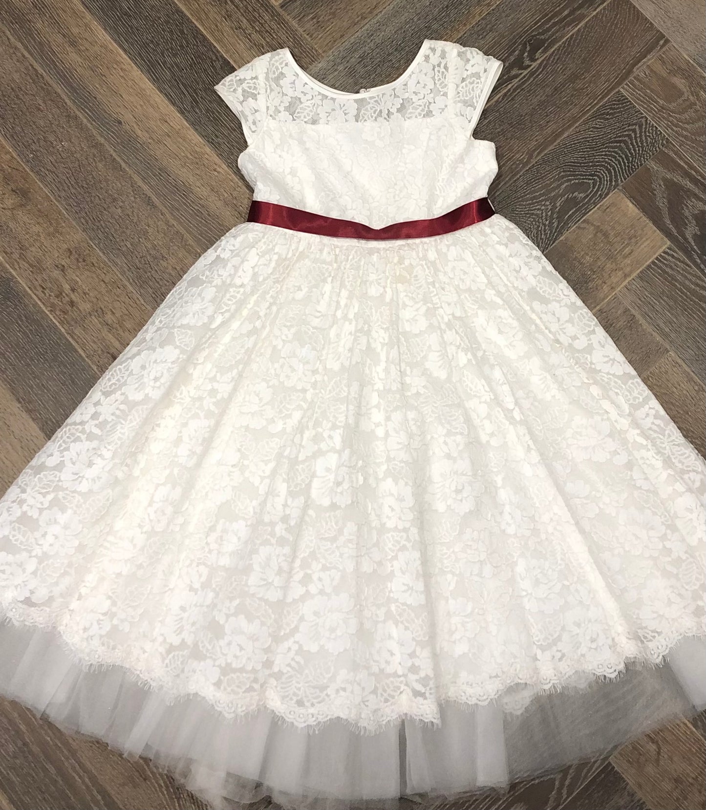 Cream  Davids Dress, 7Y