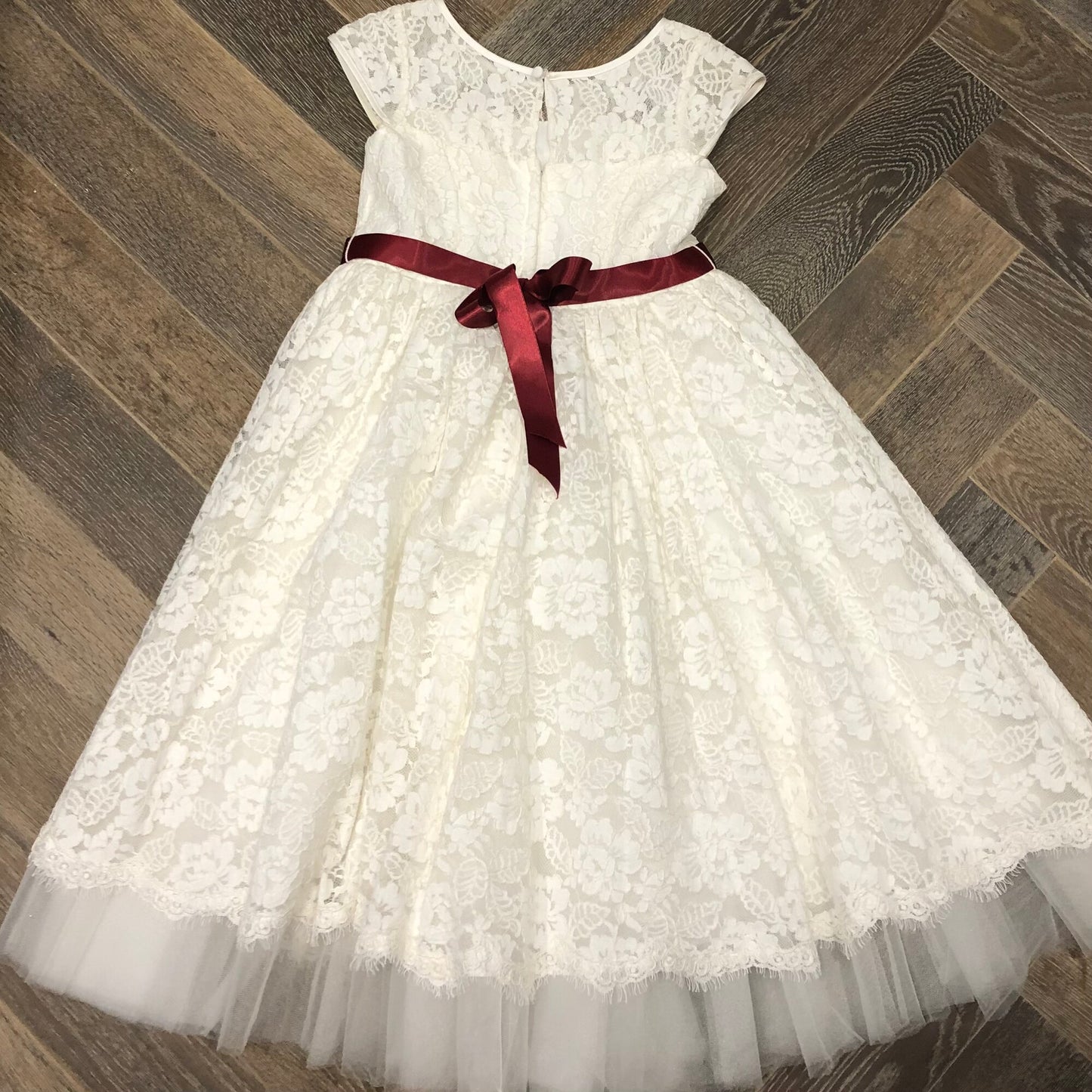 Cream  Davids Dress, 7Y