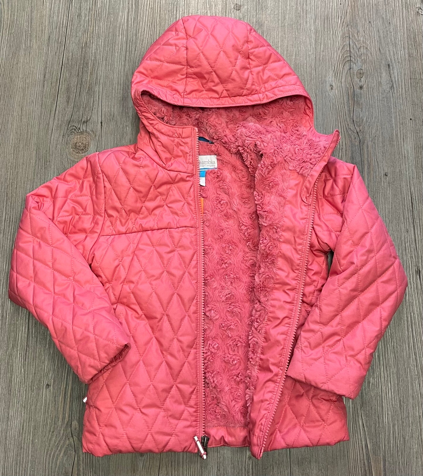 Pink  Columbia Quilted Fleeceli, 6Y