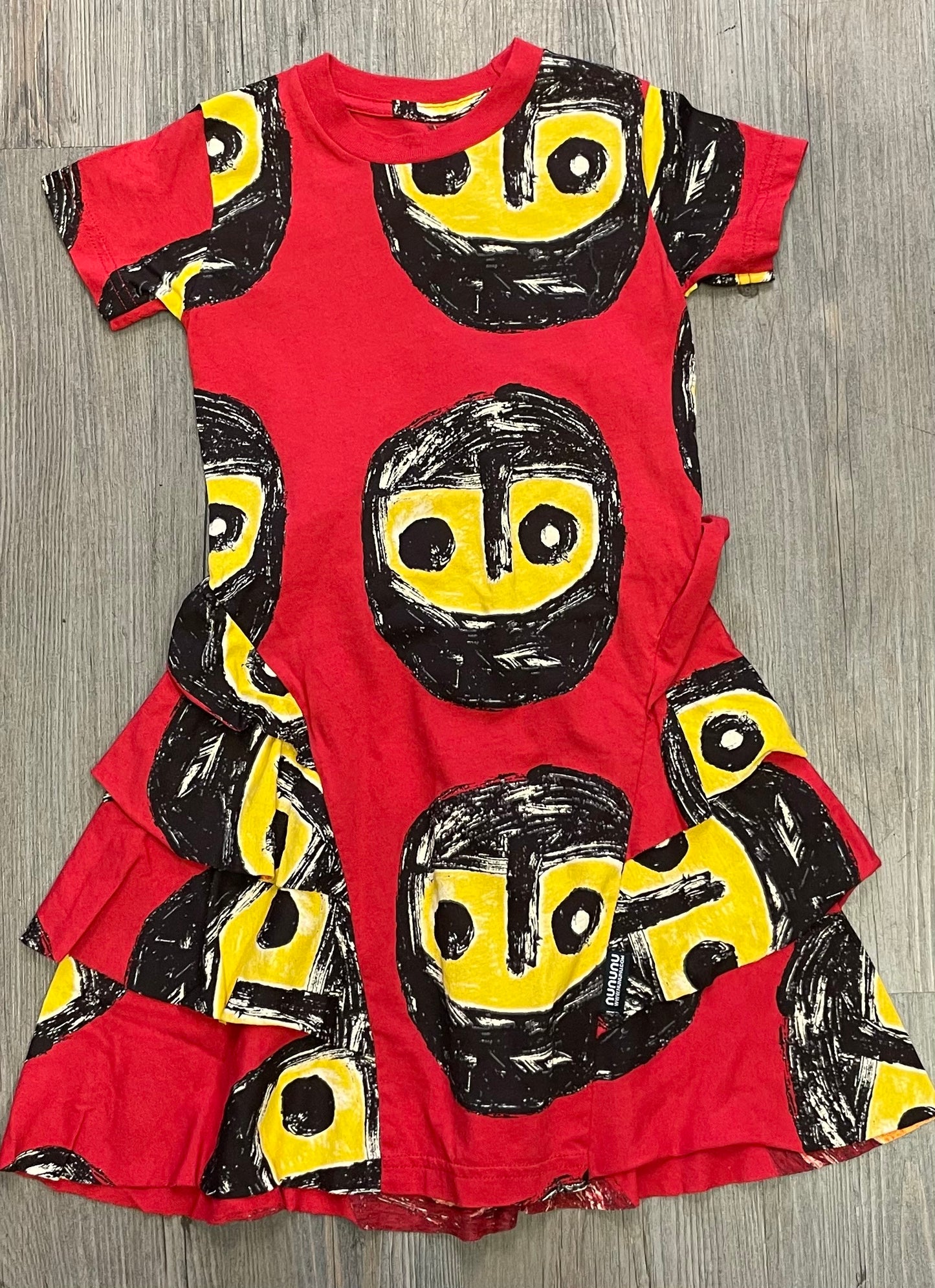 Red  NUNUNU Dress, 3-4Y