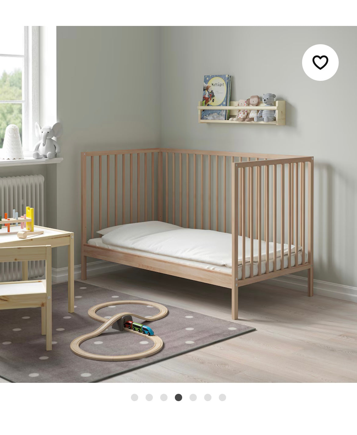 Beech  Ikea Sniglar Crib-No Matt, 27.5 X 52