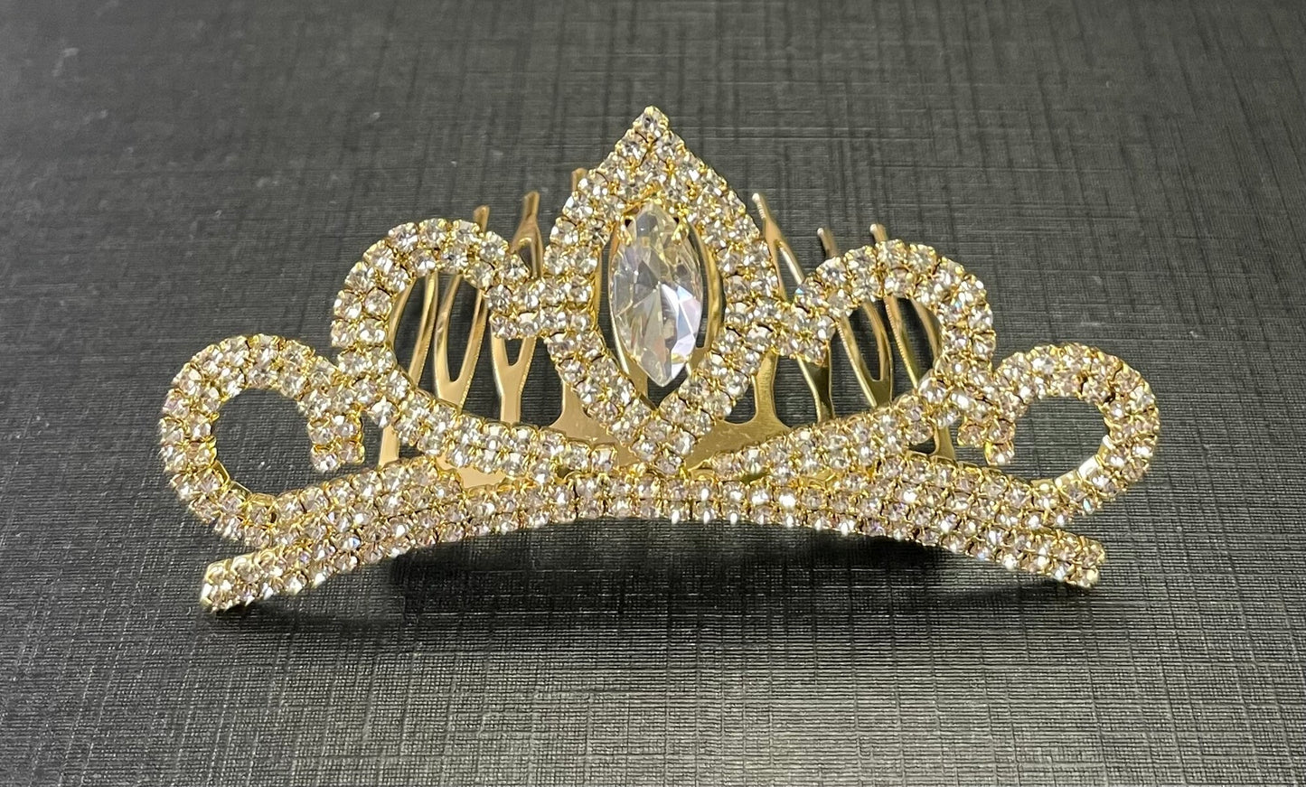 Gold  Tiara - Jeweled #4, Hair Clip
