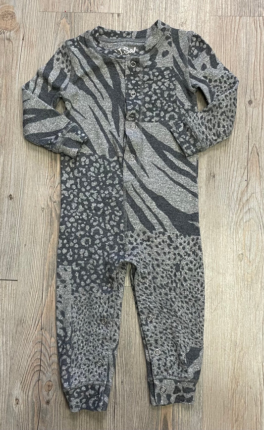 Grey  PJ Salvage Onesie, 12-18M