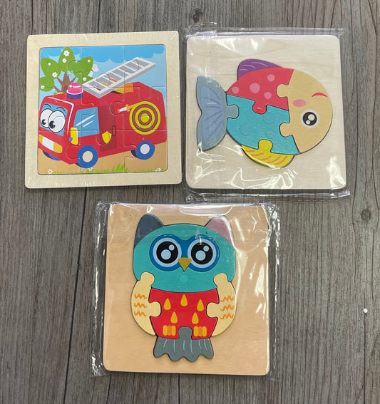 Multi  Assrted Wooden Puzzle, 3 Sets