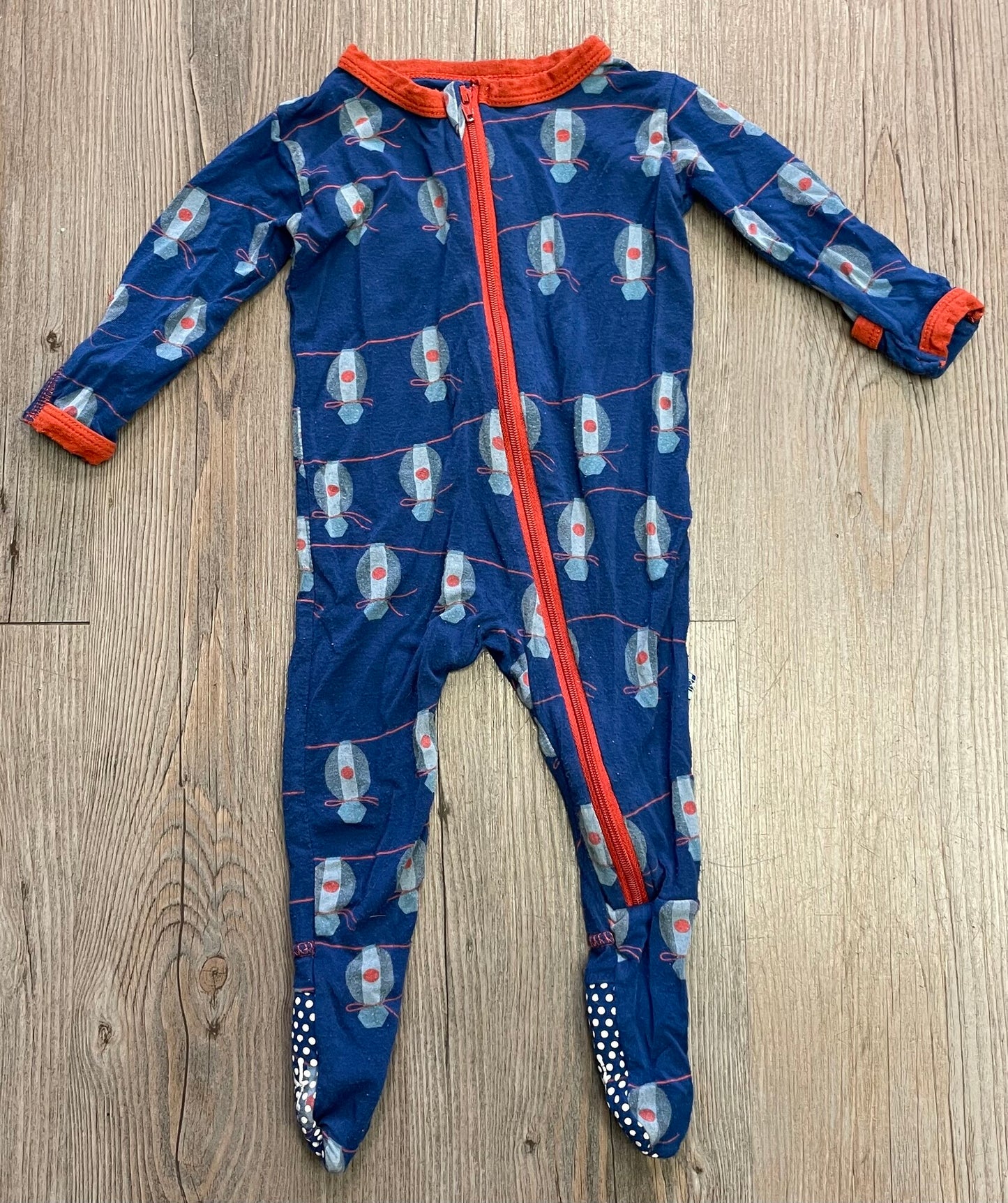Multi  Kickee Pj Onesie, 3-6M