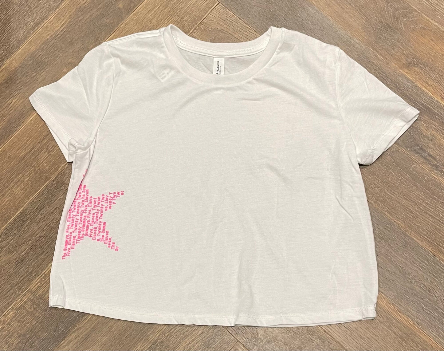 White  Bella + Canvas Tee, 8-10Y