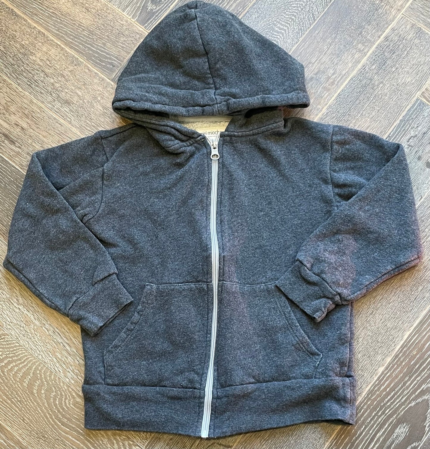 Grey  Mini Mioche Zip Hoodie, 5-6Y