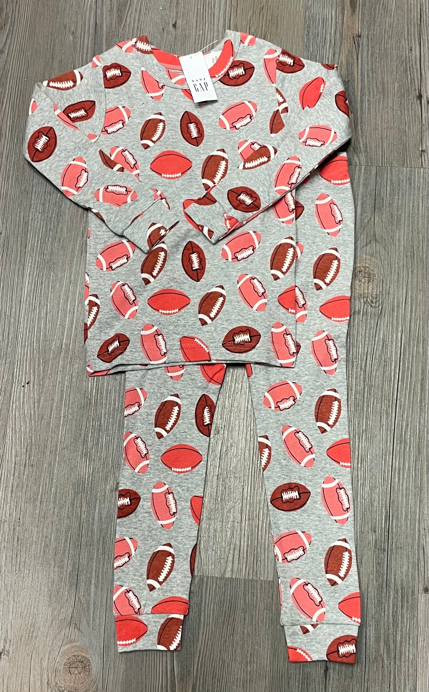 Multi  Baby Gap Football Pjs, 3Y