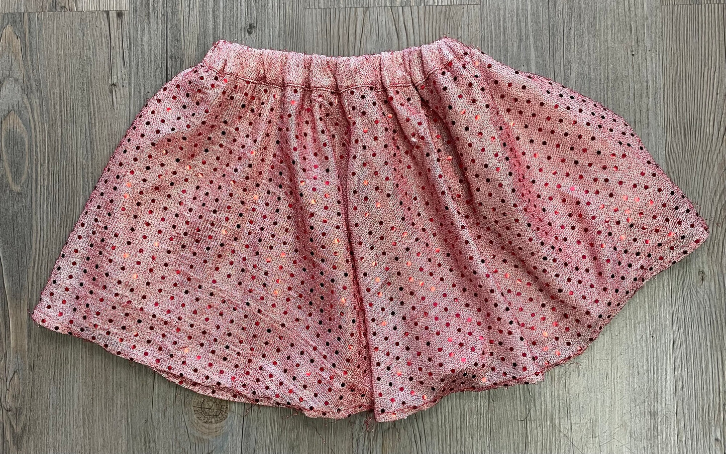 Red  Sequins Lined Skirt, 5Y