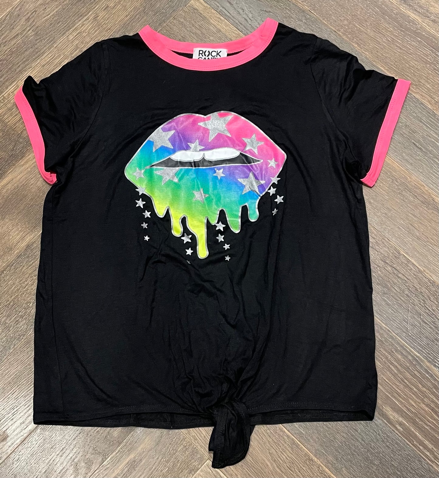 Black  Rock Candy Tie Waist Tee, 14Y