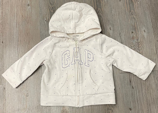 White  Baby Gap Zip Hoodie, 6-12M