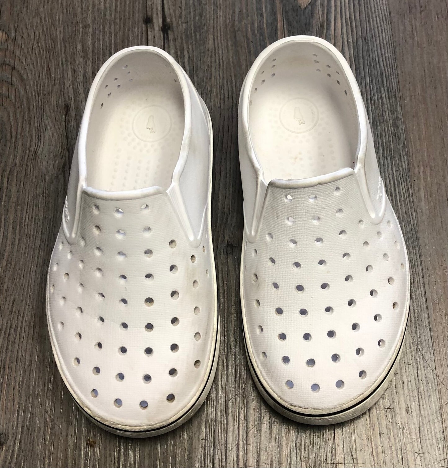 White  Native Perforated Shoes, 11T