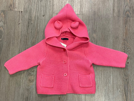 Pink Gap Knit Hooded Cardigan, 6-12M