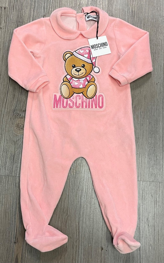 Pink Moschino Long Sleeve Onesie, 9-12M