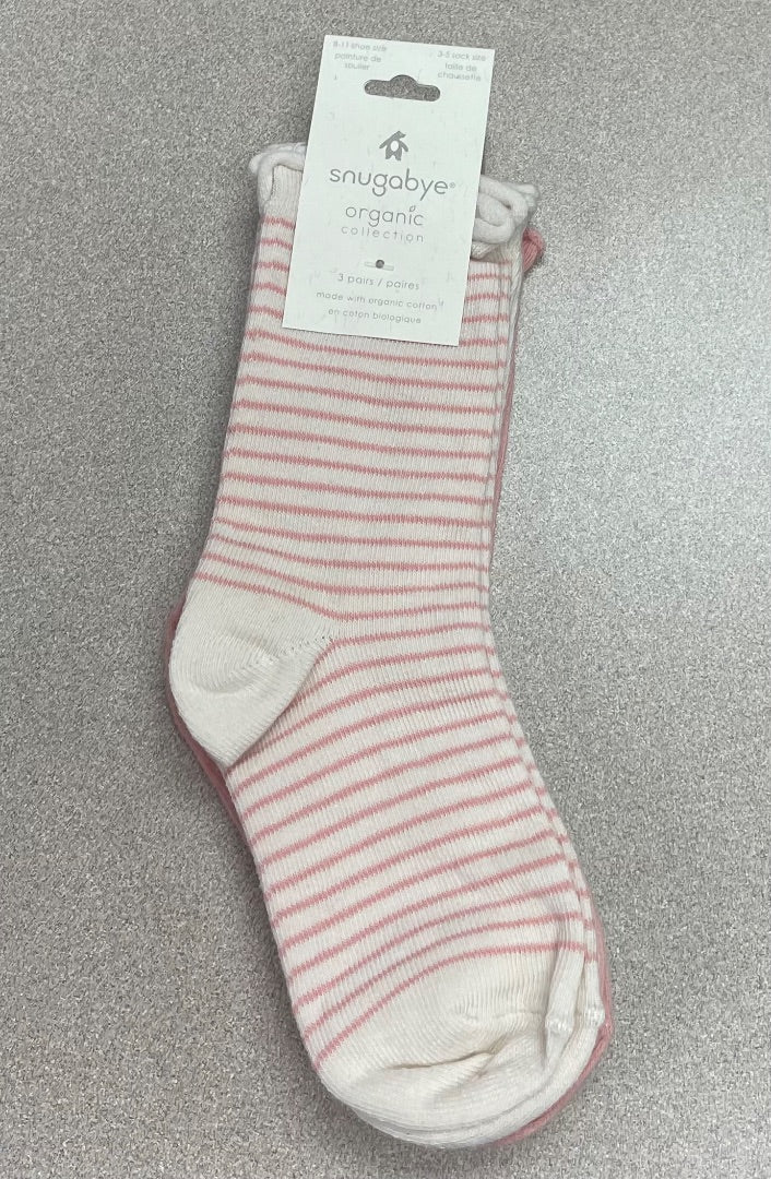 Pink  Snugabye Organic Socks, 8-11 Shoe