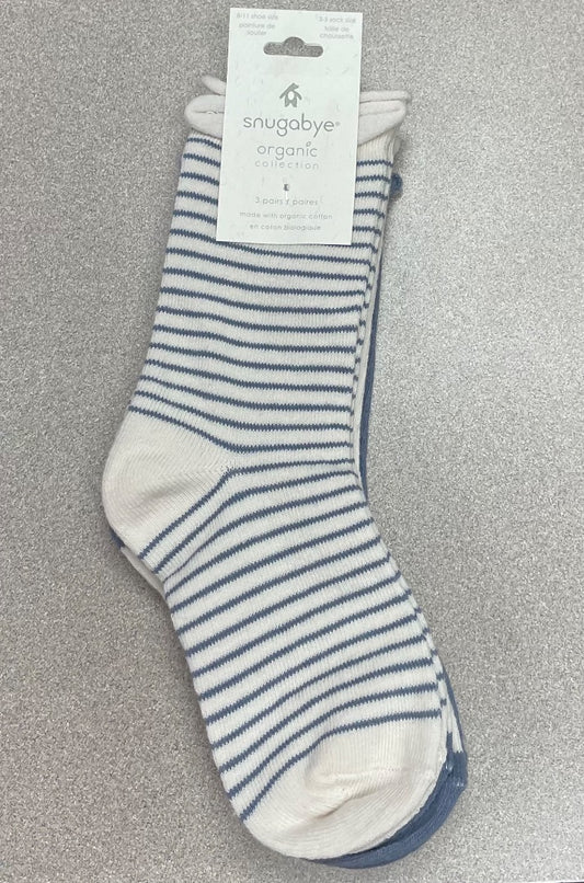 Blue  Snugabye Organic Socks, 8-11 Shoe