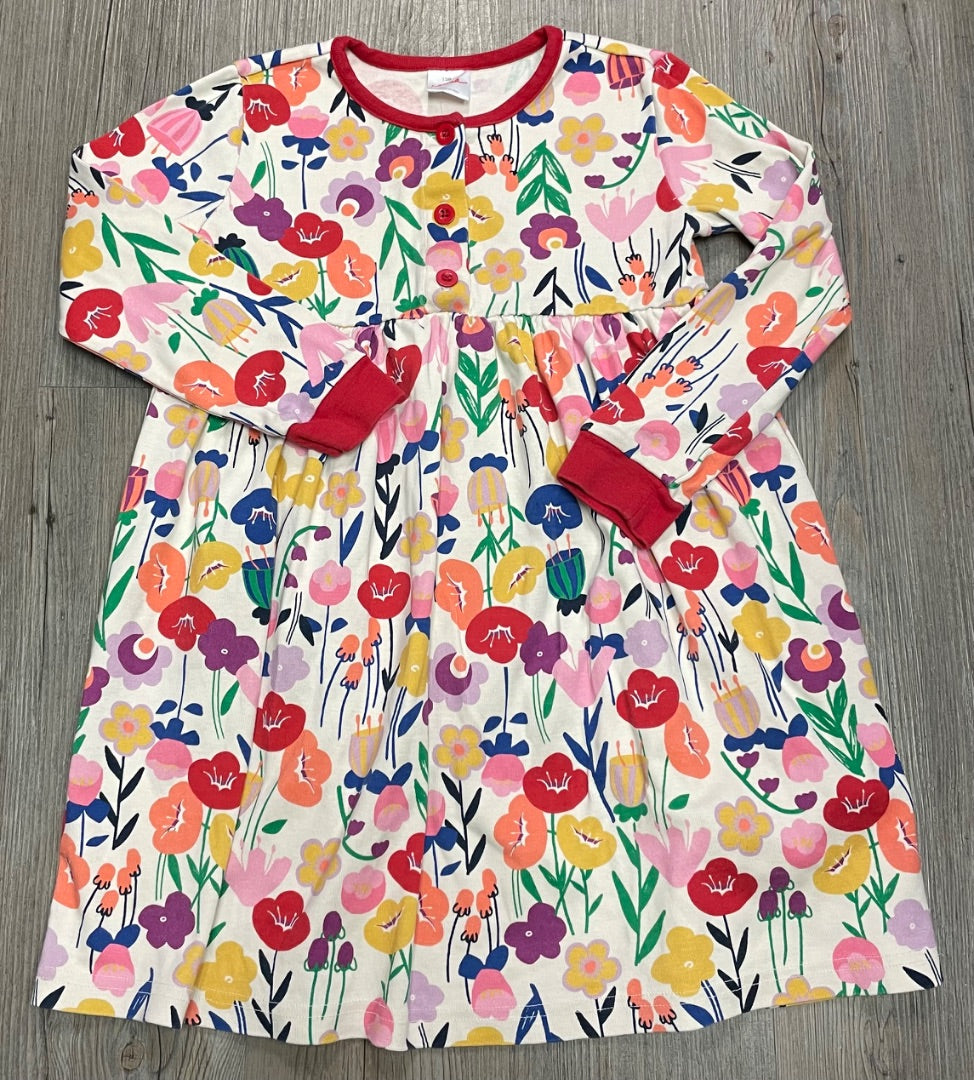 Floral Hanna Anderson Long Sleeve Dress, 6-7Y