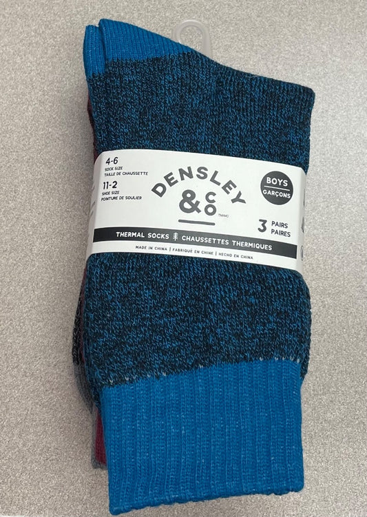 Blue 3Pack Thermal Socks, 11-2 Shoe