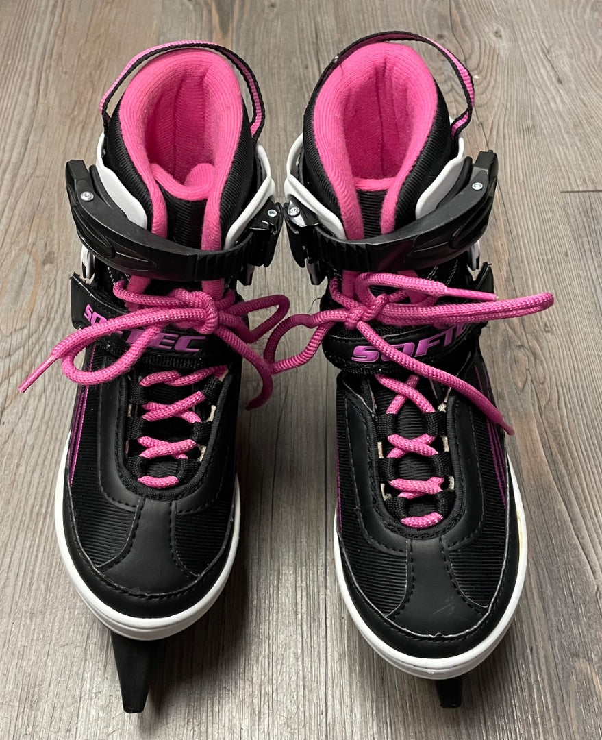 Black ,Pink Softec Hockey Skate, 11-2Y