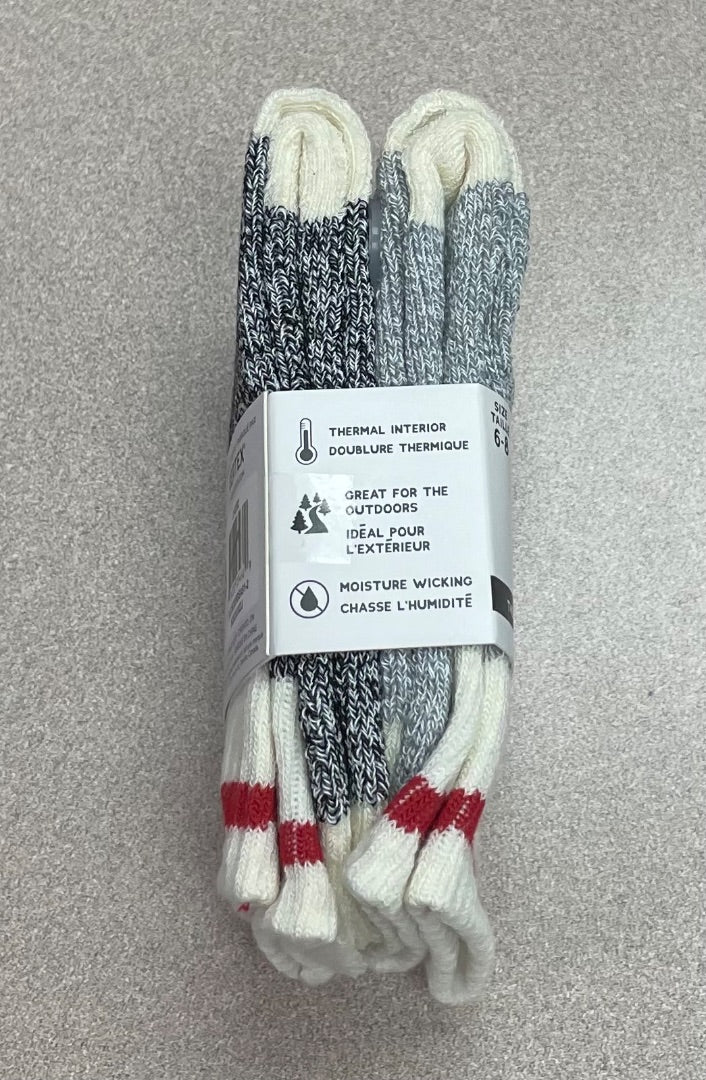 1 Black 1 Grey Gertex 2 Pack Thermal Boot Socks