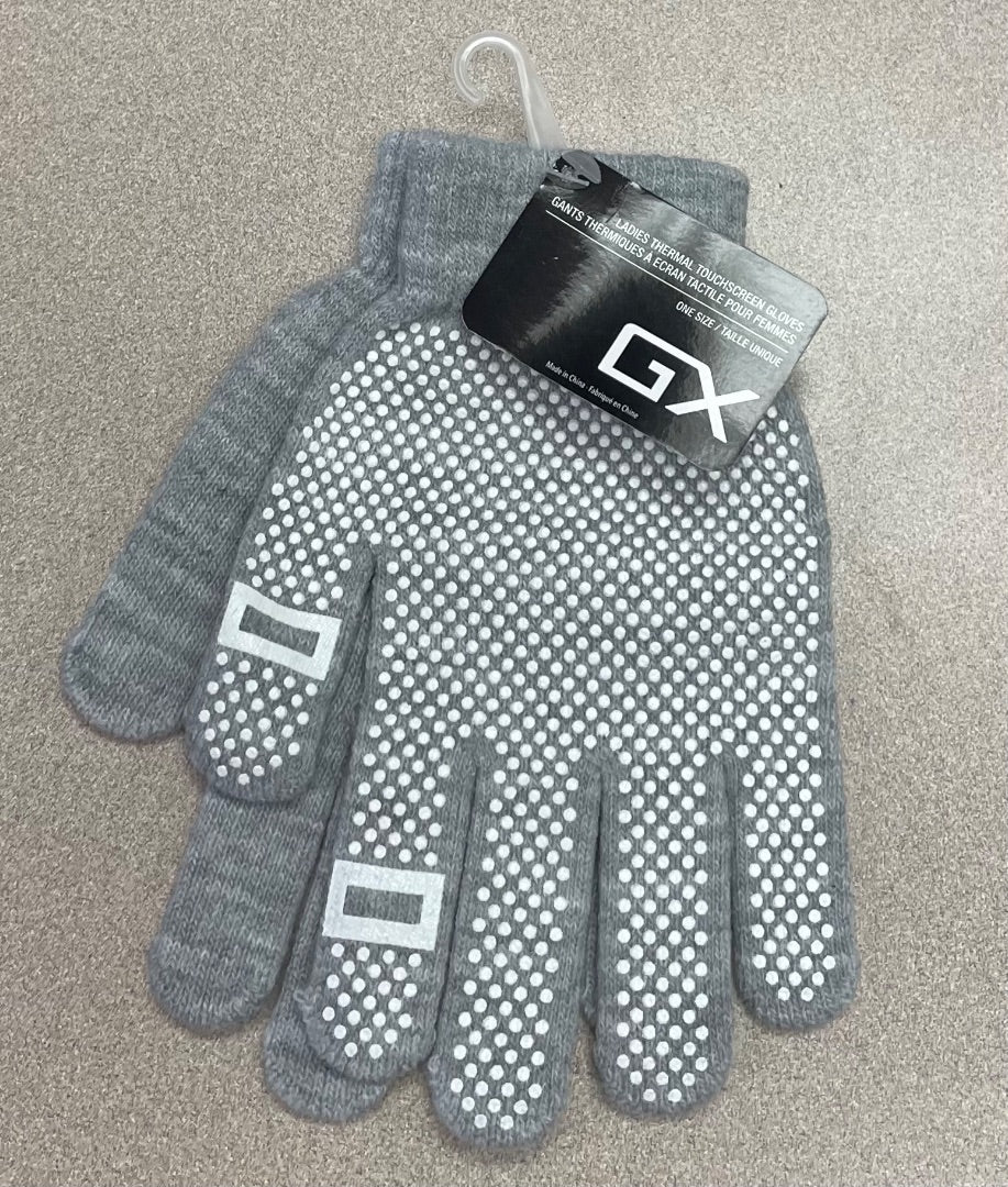 Grey Gertex Thermal Touchscreen Knit Gloves, 12Y+