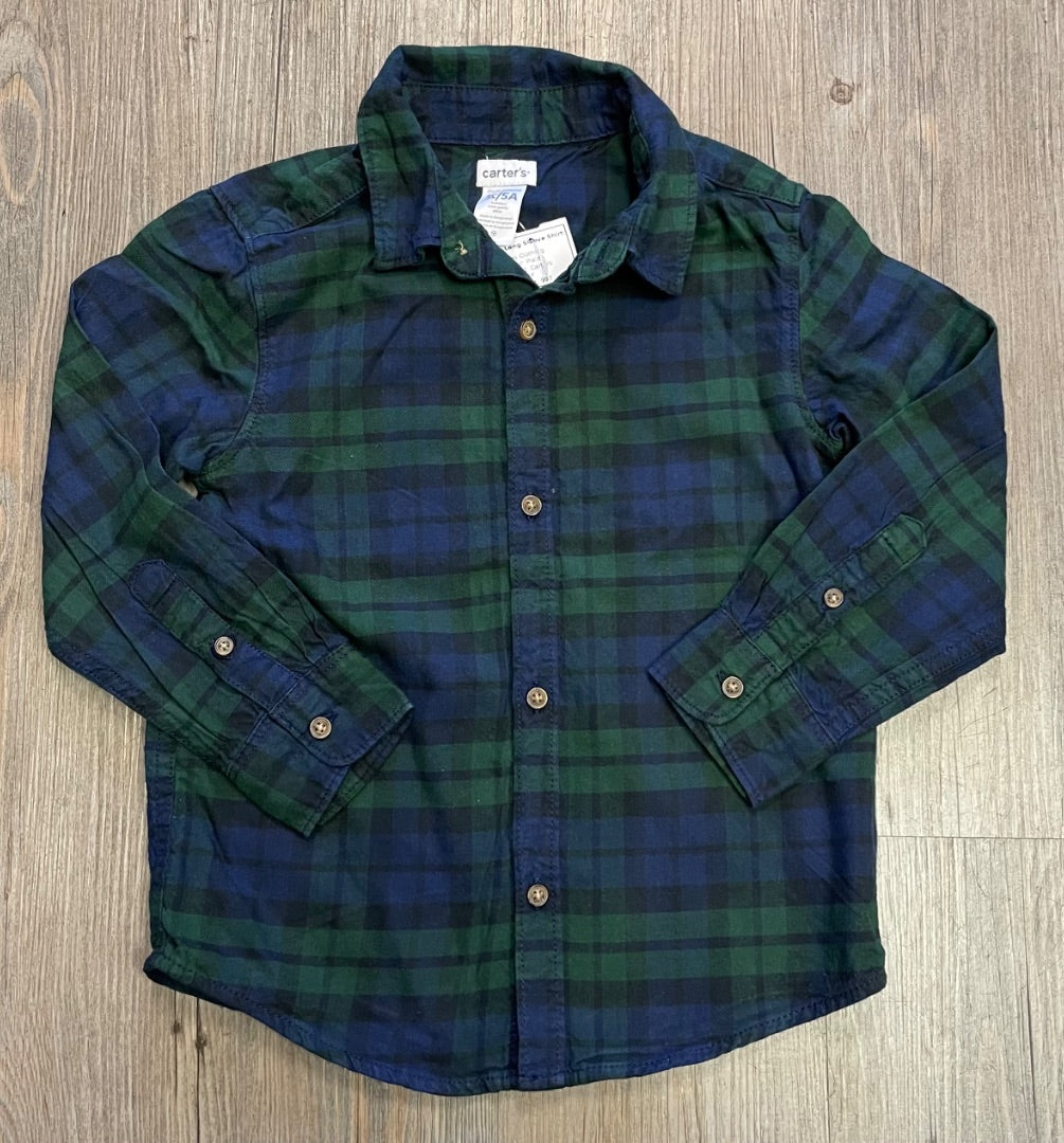Plaid Carters Long Sleeve Shirt, 5Y