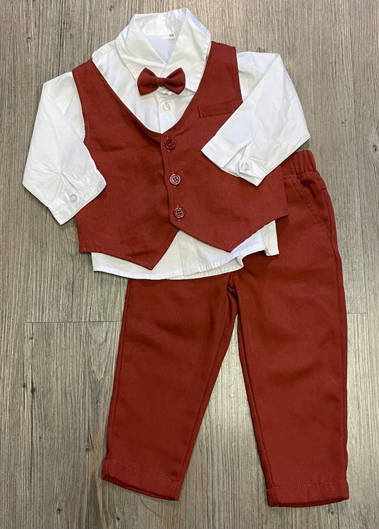 Rust  Dress Suit Set, 18-24M