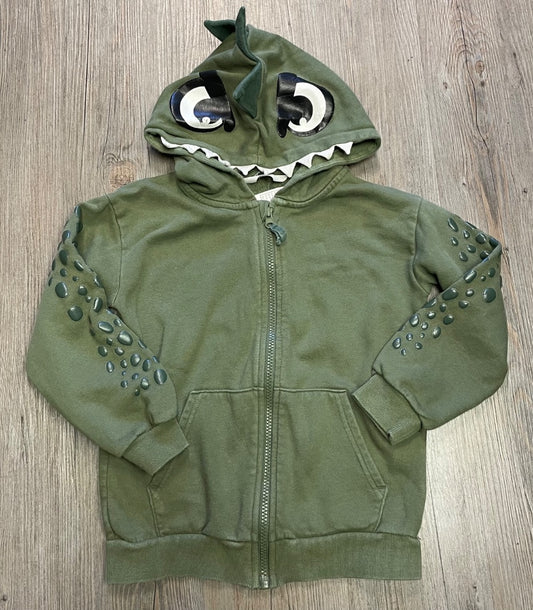 Olivegreen H&M Zip Hooded Sweater, 6-8Y