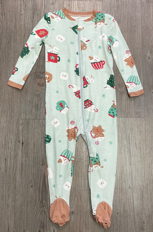 Green Silkberry Bamboo Christmas Sleeper, 18-24M