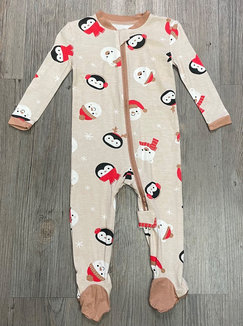 Brown Silkberry Bamboo Christmas Sleeper, 6-12M