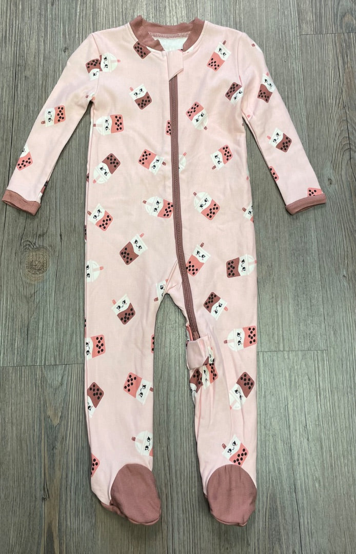 Pink Boboa Silkberry Baby Bamboo Fleece Lined Footed Sleeper, 6-12M