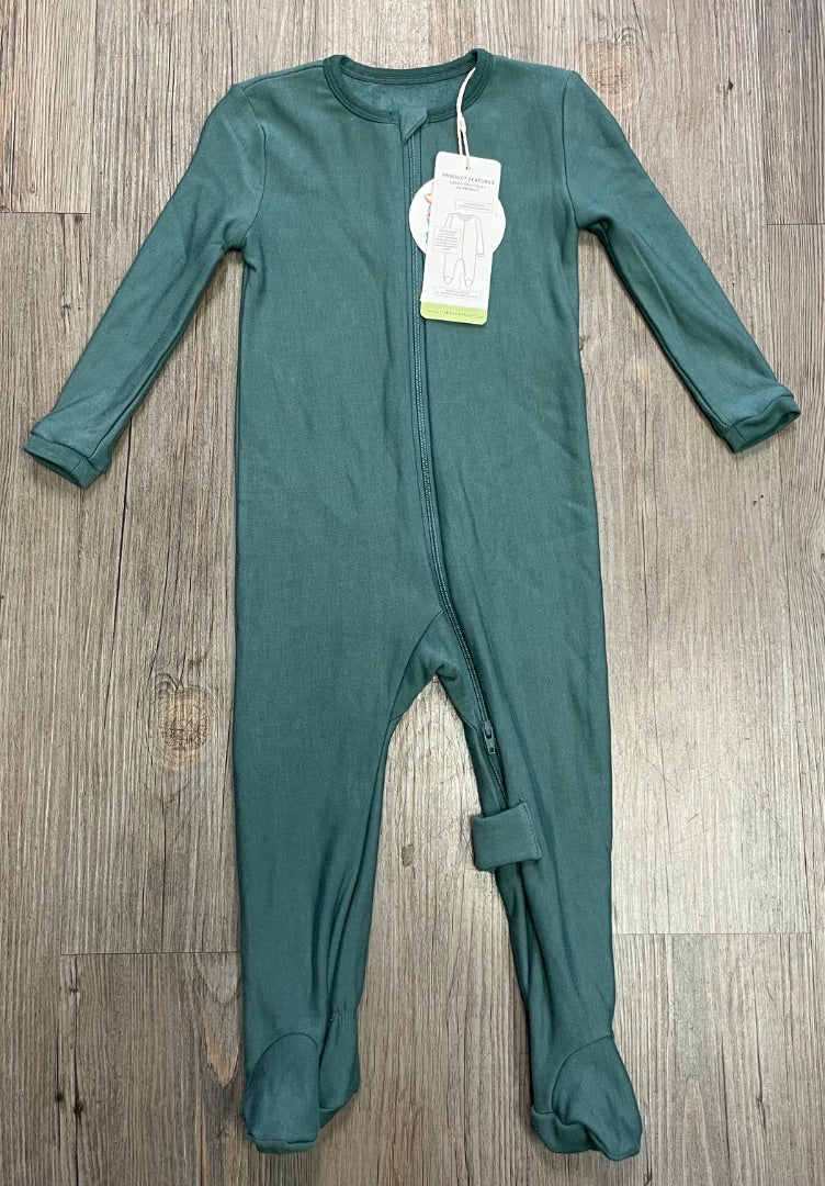 Green Silkberry Baby Bamboo Fleece Lined Footed Sleeper, 6-12M