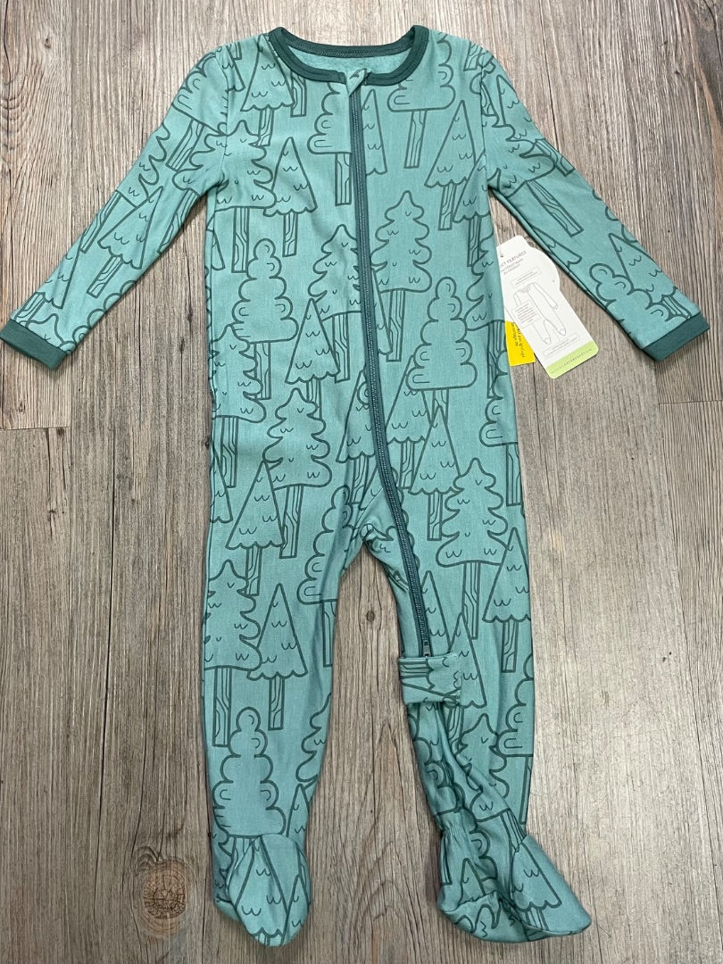 Green Trees Silkberry Baby Bamboo Fleece Lined Footed Sleeper, 6-12M