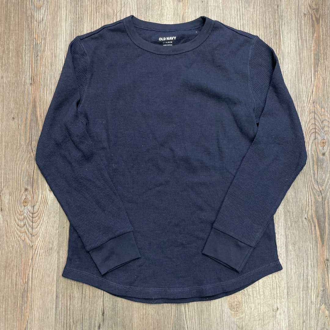 Navy Old Navy Waffle Knit LS Top, 10-12Y