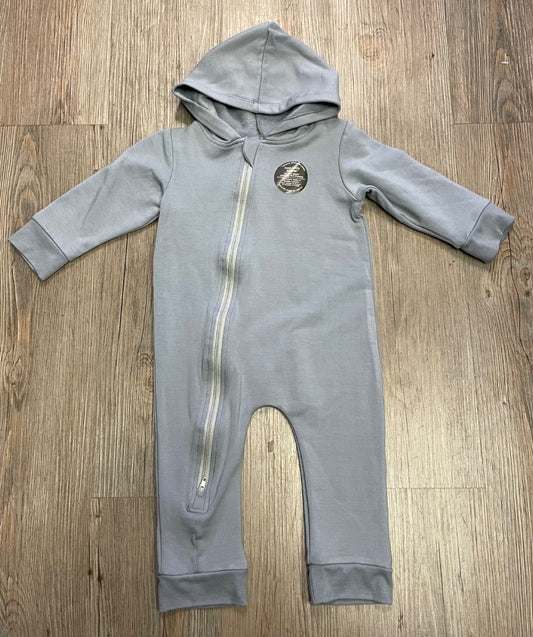 Blue Silkberry Bamboo Hooded Fleece Lined Sleeper, 12-18M