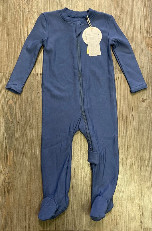 Denim Blue Silkberry Baby Bamboo Fleece Lined Footed Sleeper, 6-12M