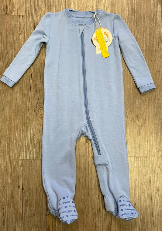 Blue Silkberry Baby Bamboo Fleece Lined Footed Sleeper, 12-18M