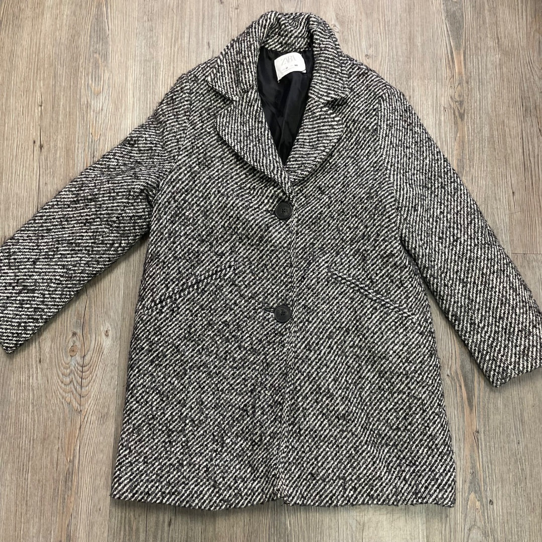 Black White Zara Dress Coat, 10Y