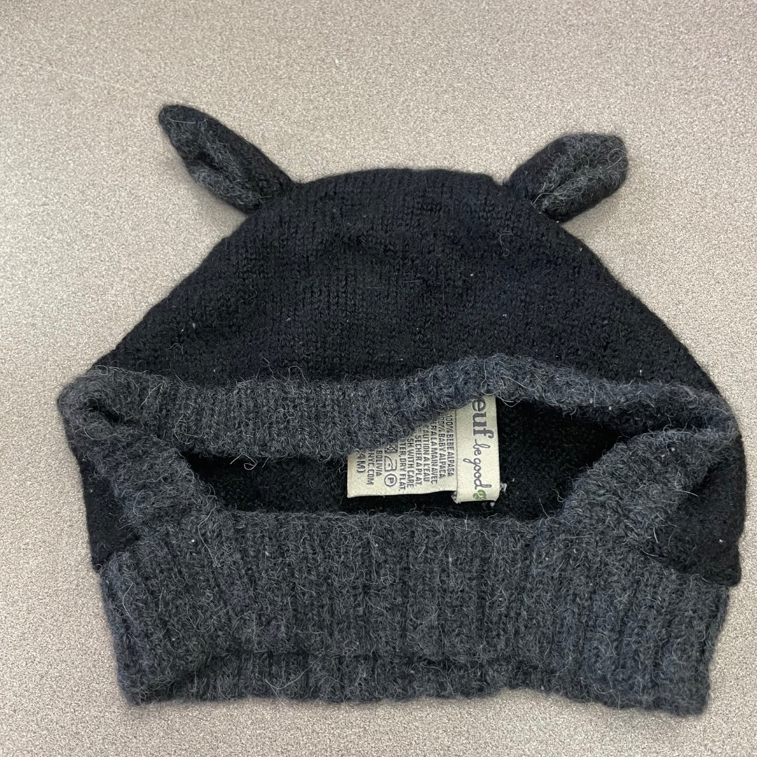 Black Oeuf Be Good Knit Alpaca Hat, 12-24M
