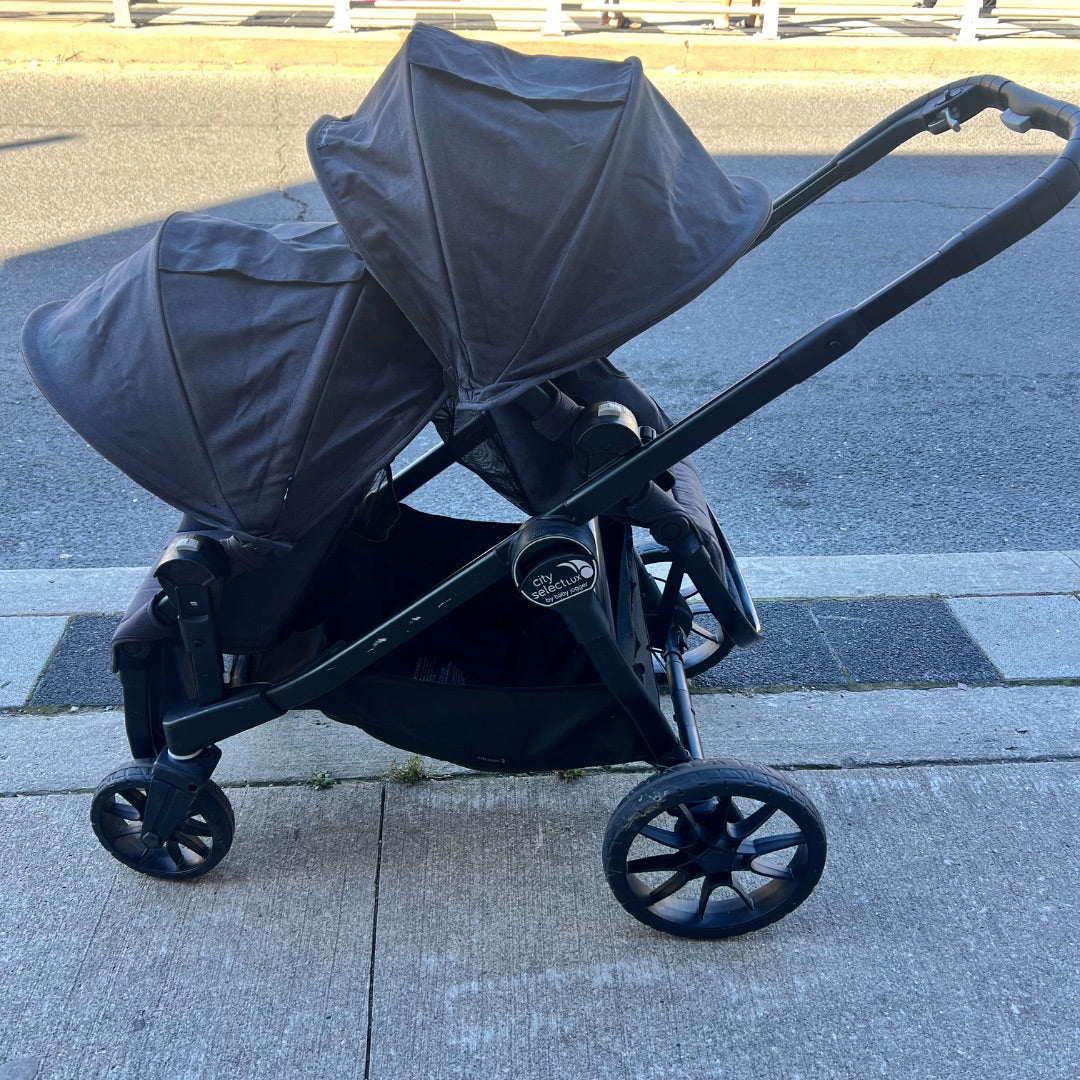 Black Baby Jogger City Select Stroller, Double