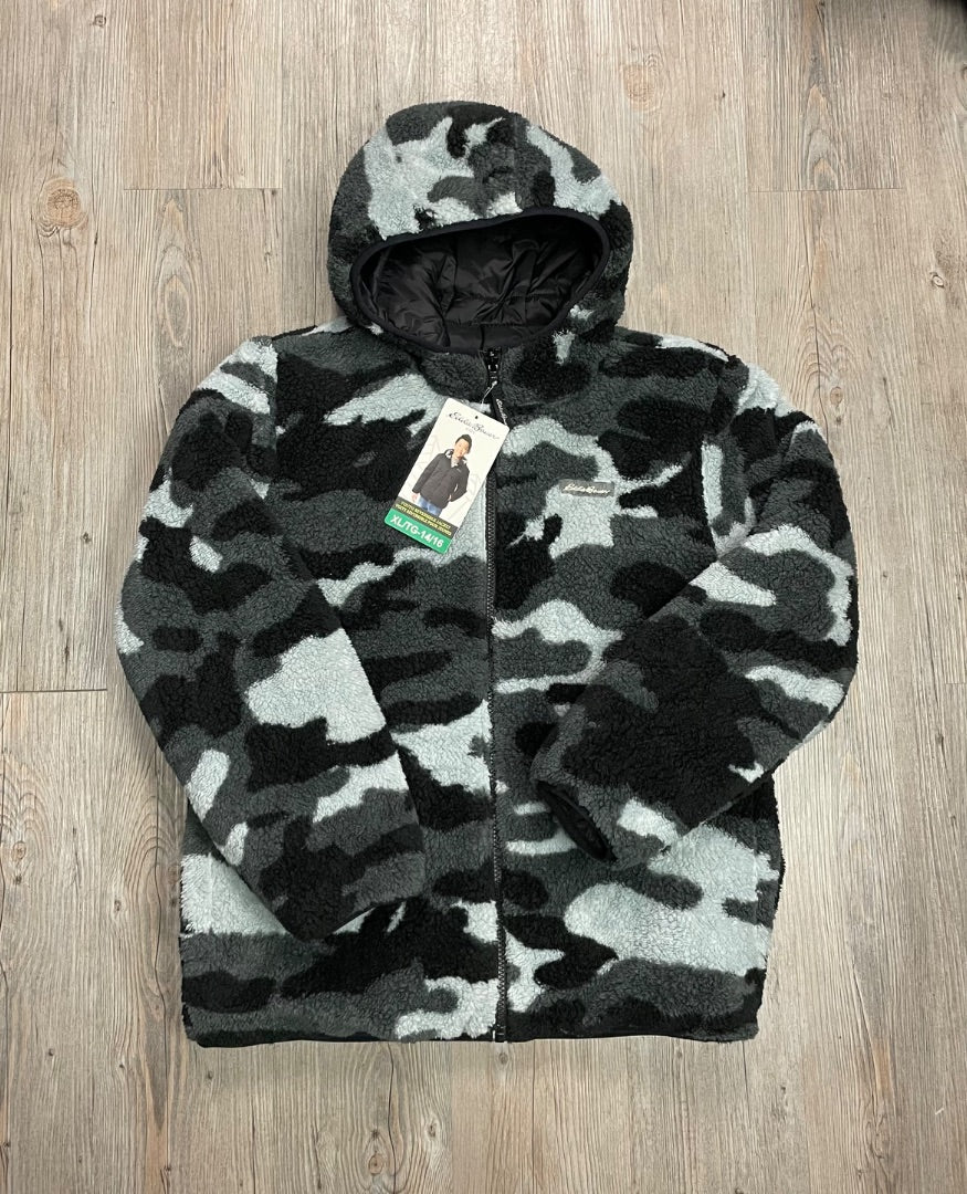 Black,Camo Eddie Bauer Fleecelined reversible jacket, 14-16Y
