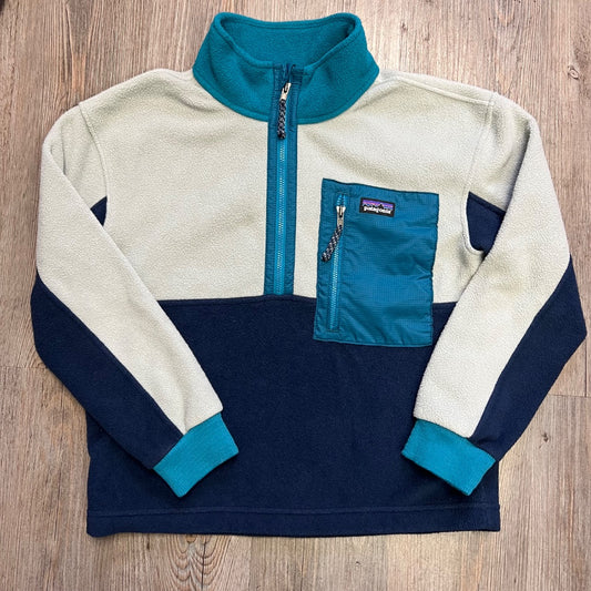Blue/Teal/Mint Patagonia Half Zip Fleece Pull Over, 10Y