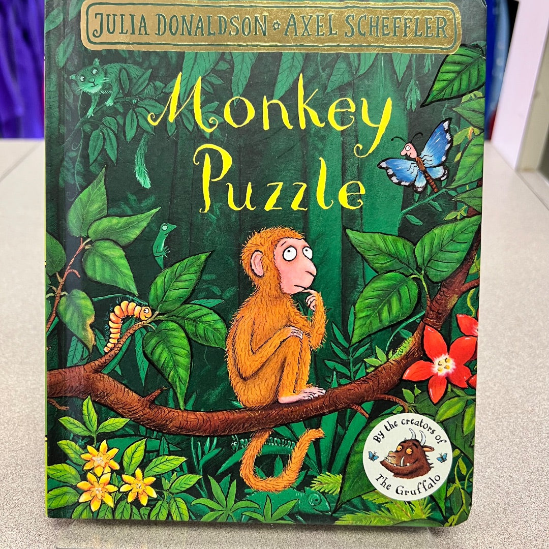 Multi Colour Julia Donaldson Monkey Puzzle, Boardbook