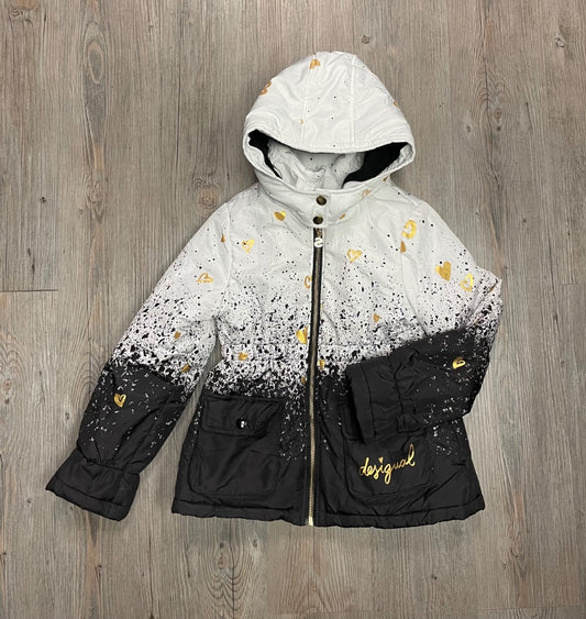 Black,White Gold Desigual Fleecelined Jacket, 5-6Y